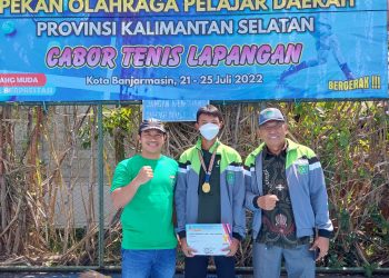 Muhammad Ragil dari Tanah Bumbu, Juara Satu Tenis Lapangan POPDA Kalsel