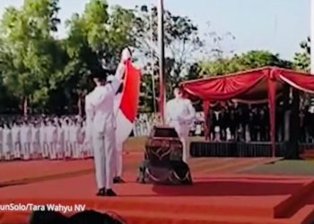 Di Solo, Lagu Indonesia Raya Berkumandang tanpa Diiringi Kibaran Merah-Putih