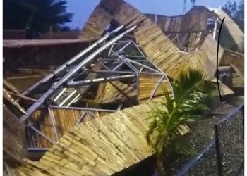 Maskot Kampung Ketupat Banjarmasin Roboh Didera Angin Kencang