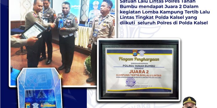 Polres Tanah Bumbu Terima Penghargaan Tertib Kampung Lalu Lintas