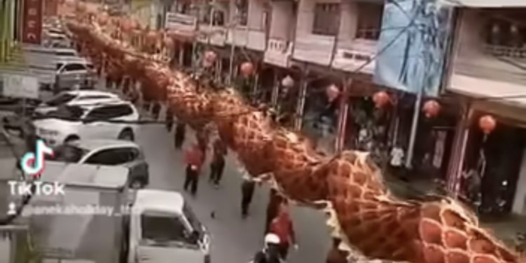 Inilah NagaNaga-an Terpanjang versi MURI adanya di Kalimantan Barat