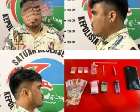 Satresnarkoba Polres Tanah Bumbu Tangkap RR Terduga Pengedar Sabu-sabu.