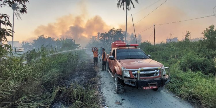 BPBD Tanah Bumbu Padamkan Kebakaran Lahan di Desa Kersik Putih