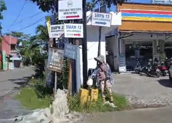Simpang Empat Perdagangan Banjarmasin Tertutup Lumpur, Air Menyembur dari Tanah
