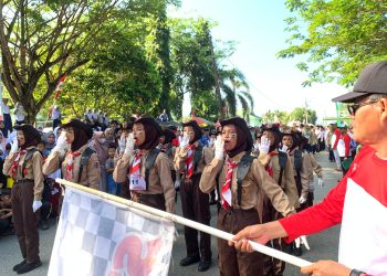 Lomba Gerak Jalan HUT RI ke -79 di Kecamatan Kusan Hilir Meriah