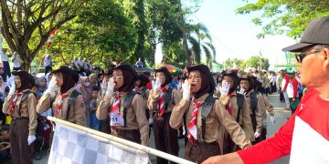 Lomba Gerak Jalan HUT RI ke -79 di Kecamatan Kusan Hilir Meriah