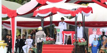 Wabup Muh Rusli Pimpin Upacara Penurunan Bendera HUT RI Ke-79
