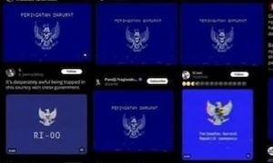 Berseliweran di Medsos, Foto Menyerupai ‘Lambang Burung Garuda’ Berlatar Biru Bertuliskan ‘Peringatan Darurat’