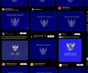 Berseliweran di Medsos, Foto Menyerupai ‘Lambang Burung Garuda’ Berlatar Biru Bertuliskan ‘Peringatan Darurat’
