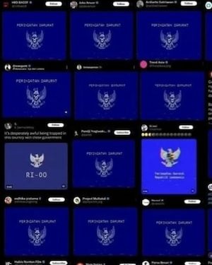 Berseliweran di Medsos, Foto Menyerupai ‘Lambang Burung Garuda’ Berlatar Biru Bertuliskan ‘Peringatan Darurat’