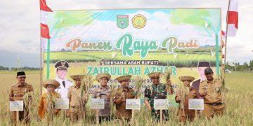 Bupati Zairullah Hadiri Panen Raya Padi di Desa Manurung