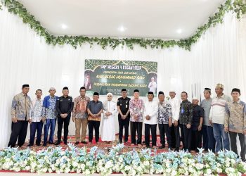 Peringatan Isra Mi’raj dan Tasyakuran Gedung Baru SMPN 4 Kusan Hilir di Desa Sepunggur