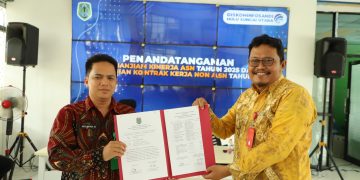 Penandatanganan Fakta Integritas, PK, dan Perjanjian Kontrak Kerja Non ASN Dinas Kominfosandi Hulu Sungai Utara