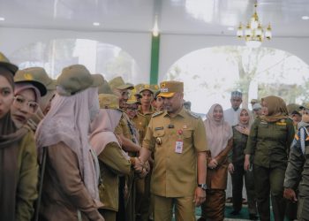 Hari Pertama Ngantor, Wakil Bupati Bahsanuddin Pimpin Apel Gabungan