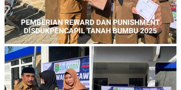 Disdukpencapil Tanah Bumbu Berikan Reward kepada Enam Orang Pegawainya