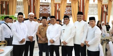 Bupati HSU dan Wakilnya Hadiri Open House Gubernur Kalsel di Mahligai Pancasila