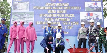 Bupati Andi Rudi Latif Apresiasi Ground Breaking Markas Unit Patroli Ditpolairud Polda Kalsel di Muara Bunati