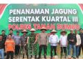 Dukung Swasembada Pangan Nasional, Kapolres Tanah Bumbu Pimpin Penanaman Jagung Serentak
