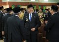 Bupati Tanah Bumbu Andi Rudi Latif Hadiri Pelantikan Sekda Provinsi Kalsel, Dapat Pujian dari Gubernur Muhidin