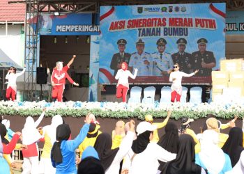 Aksi Sinergitas Merah Putih 2026 di Satui: Antusiasme Warga Warnai Senam, Storytelling, dan Layanan Publik