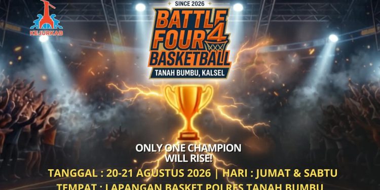 Battle Four Basketball, 4 Klub Siap Adu Kekuatan 21-22 Agustus 2026 di Lapangan Polres Tanah Bumbu.
